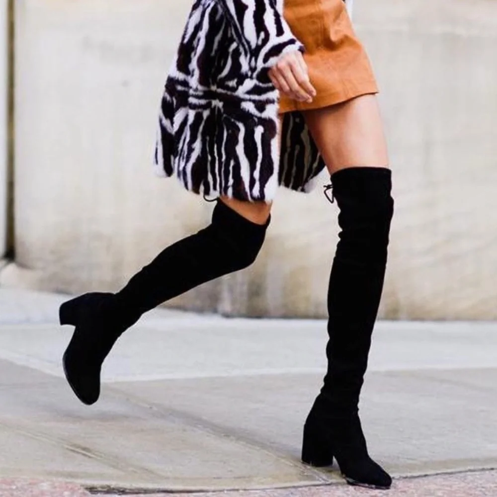 Stuart Weitzman Midland Suede Leather Over-The-Knee Heels Tall Boots‎ Sz 9.5